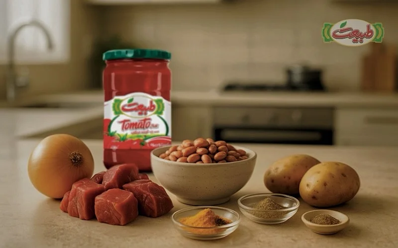 طرز تهیه خوراک لوبیا چیتی با گوشت 2 مواد لازم برای تهیه خوراک لوبیا چیتی با گوشت