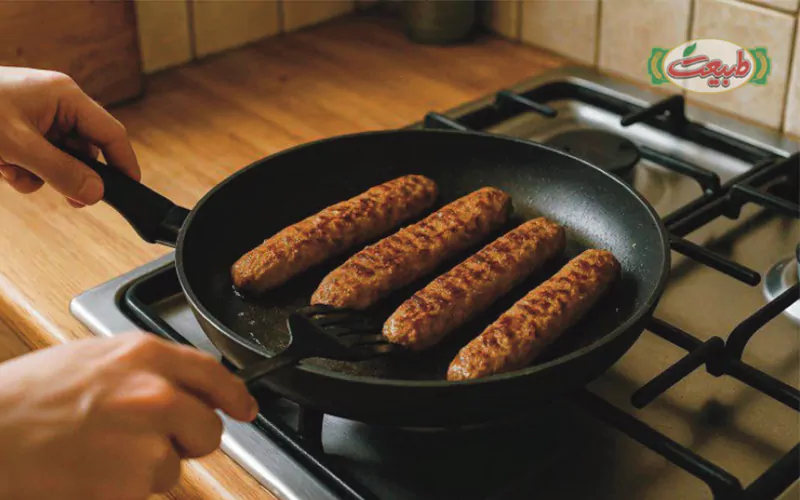 طرز تهیه کباب کوبیده در ماهیتابه